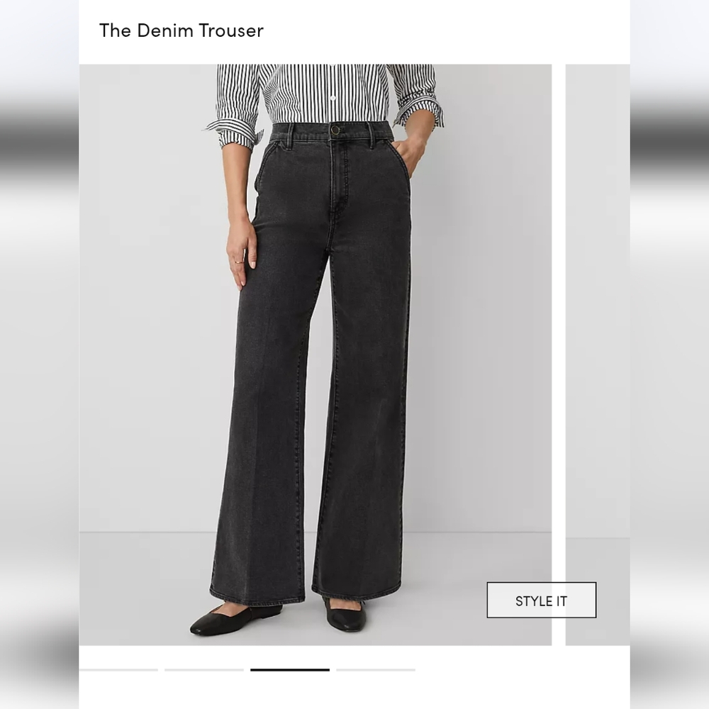 NWT Ann Taylor Washed Black Trouser Jeans
